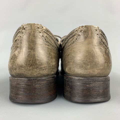 N.D.C. Size 9 Taupe Distressed Leather Lace Up Brogues