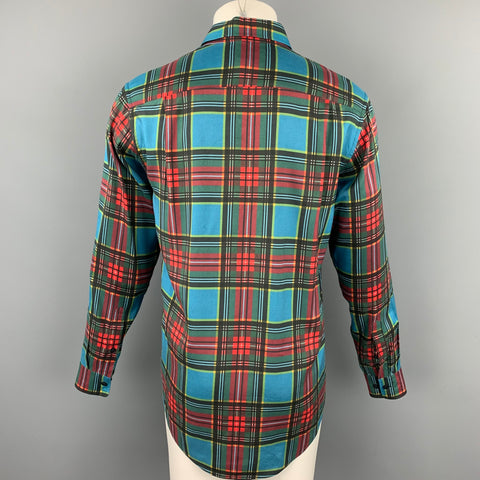MARC JACOBS Camisa de manga larga con botones de viscosa a cuadros multicolor talla S