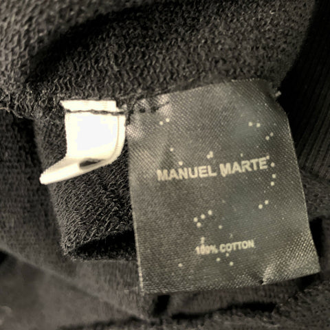 MANUEL MARTE Sudadera con capucha de algodón liso negra Talla L