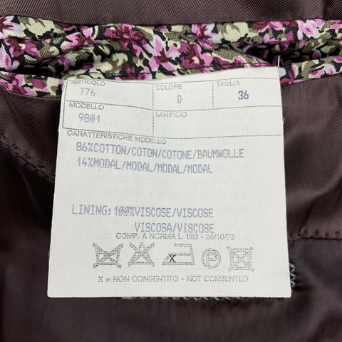 PAUL SMITH The Westbourne Size 36 Burgundy Velvet Cotton Modal Notch Lapel Sport Coat