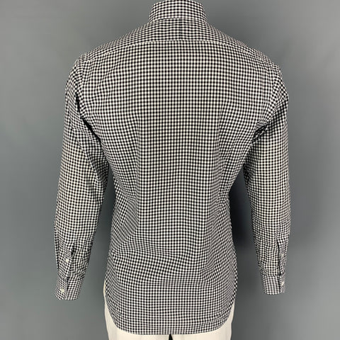HAMILTON Size L Black White Gingham Long Sleeve Shirt