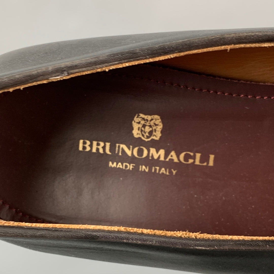 BRUNO MAGLI Size 10.5 Black Grey Leather Penny Loafers – Sui  display picture 1