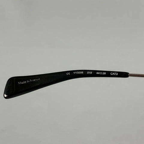 YOHJI YAMAMOTO Lunettes de soleil rondes en acétate noir et argenté