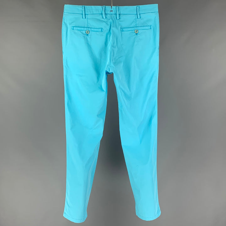 ISAIA Size 32 Aqua Cotton Zip Fly Casual Pants