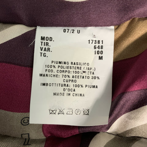 ETRO Size M Black Polyester Quilted Zip Up Jacket
