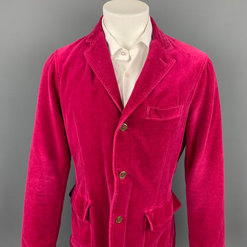 ETRO Size M Fuchsia Cotton Velvet Notch Lapel Sport Coat