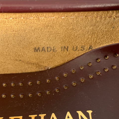 COLE HAAN Talla 5.5 Mocasines planos de cuero color burdeos