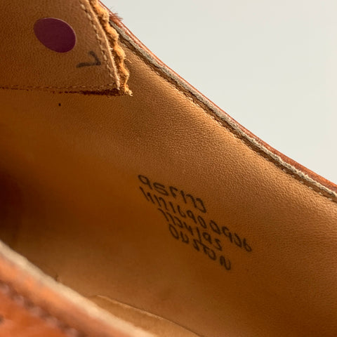 CHURCH'S Size 10.5 Tan Leather Wingtip Lace Up Shoes