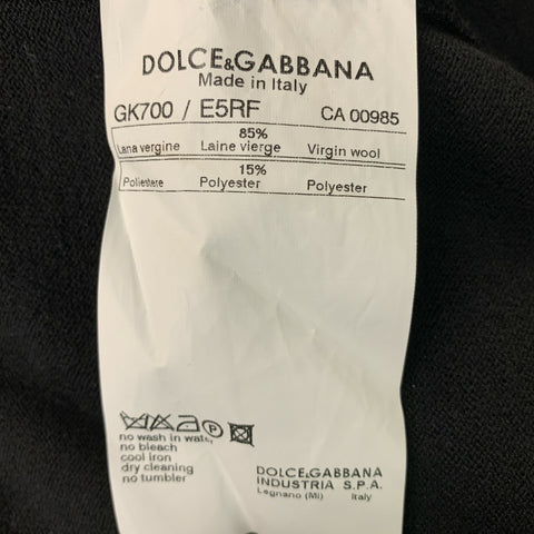 DOLCE &amp; GABBANA Talla 4 Jersey liso de poliéster y lana virgen negro