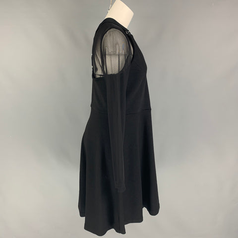 MARC by MARC JACOBS Vestido evasé de mezcla de lana negro talla L