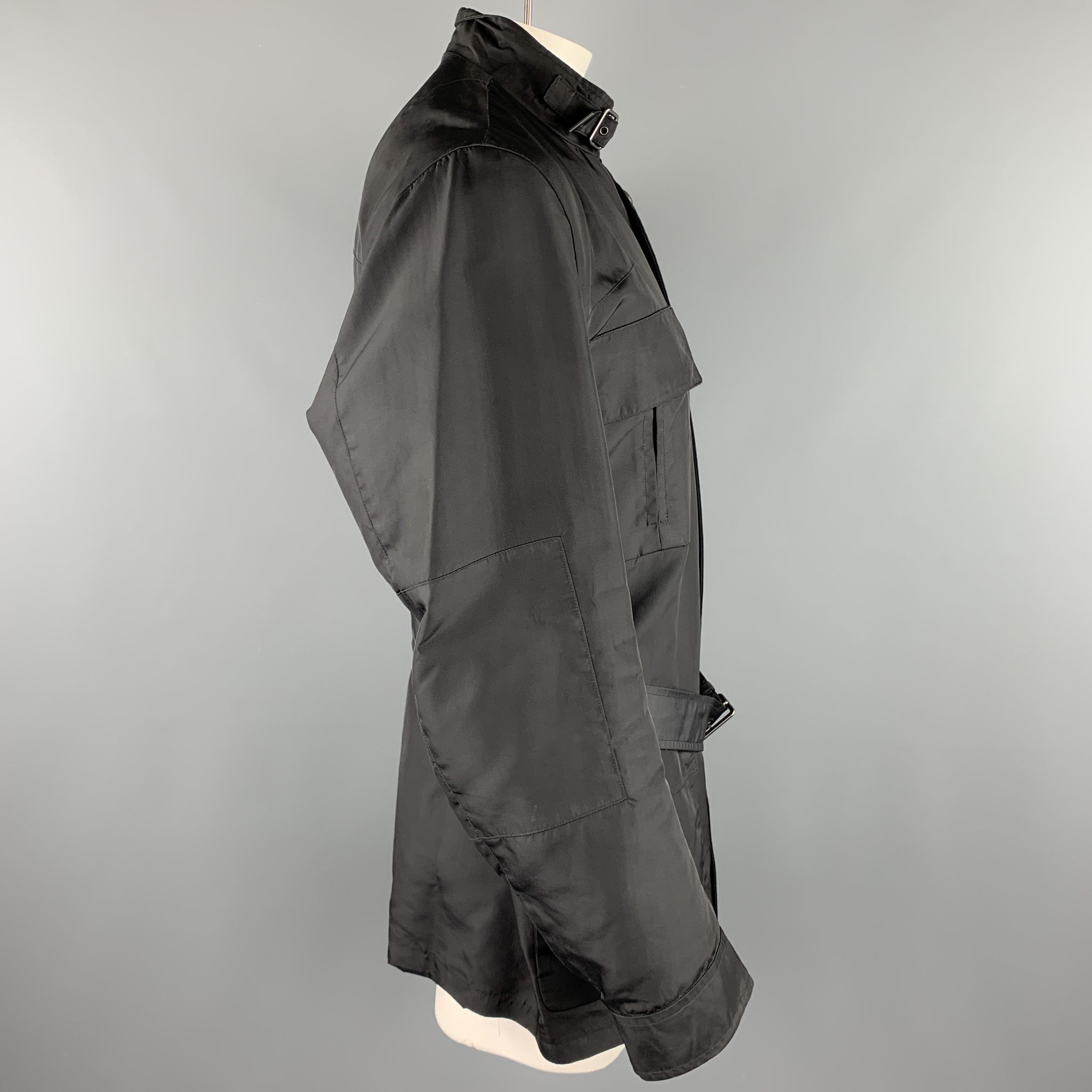 Jil Sander snap-button parka coat - Black