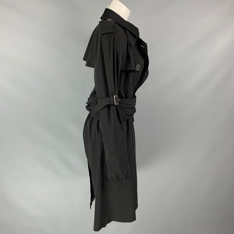 Vintage JEAN PAUL GAULTIER Size 10 Black Wool / Polyamide Double Breasted Trench Coat