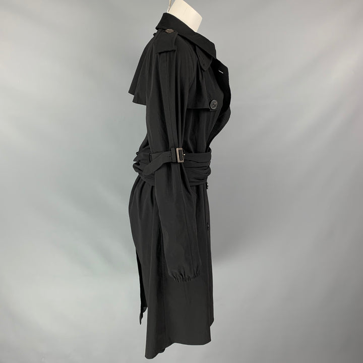 vintage JEAN PAUL GAULTIER Taille 10 Laine noire / Trench-coat double boutonnage polyamide