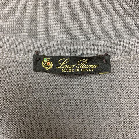 LORO PIANA Size 10 Taupe Beige Sheer Cashmere Knit Long Sleeve Pullover