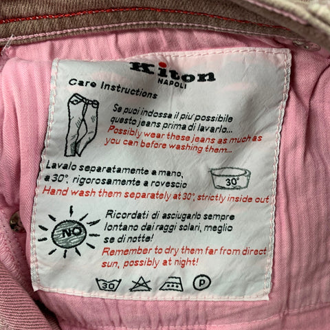 KITON Size 34 Pink Grey Heather Cotton Jeans