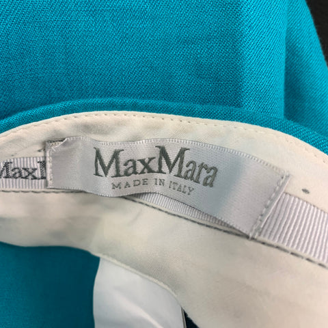 MAX MARA Size 6 Blue Turquoise Linen Dress Pants