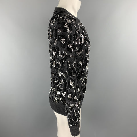 MICHAEL KORS COLLECTION Size S Charcoal & Black Cashmere Sweater