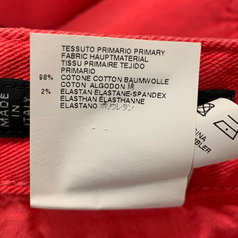 DSQUARED2 Size 32 Red Cotton Elastane Button Fly Jeans
