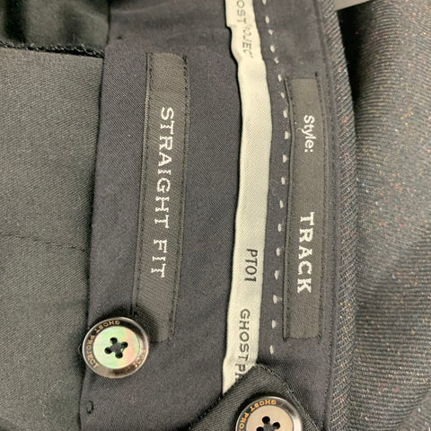 PT01 Size 30 Black Shimmery Virgin Wool Cashmere Button Fly Dress Pants