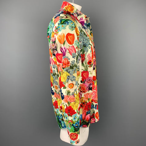PAUL SMITH Size L Multi-Color Floral Cotton Button Up Long Sleeve Shirt