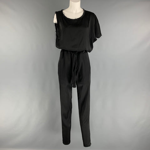 DIESEL Size M Black Rayon Blend Sleeveless Jumpsuits
