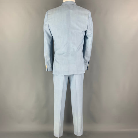 MARC JACOBS Size 38 Blue Light Blue Wool Notch Lapel Suit