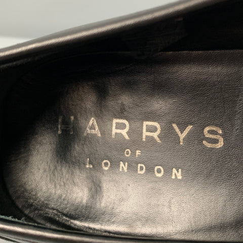 HARRYS OF LONDON Size 11 Black Leather Penny Loafers