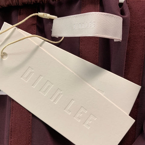 DION LEE Size 4 Burgundy Viscose Blend Ruched Corset Mini Cocktail Dress
