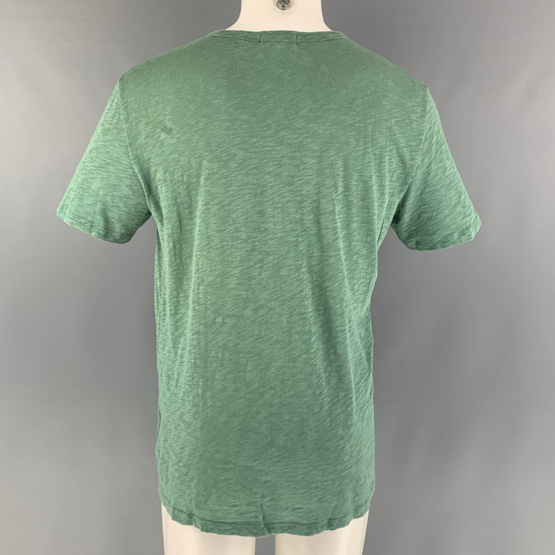 THEORY Size M Green Heather Cotton Short Sleeve T-shirt