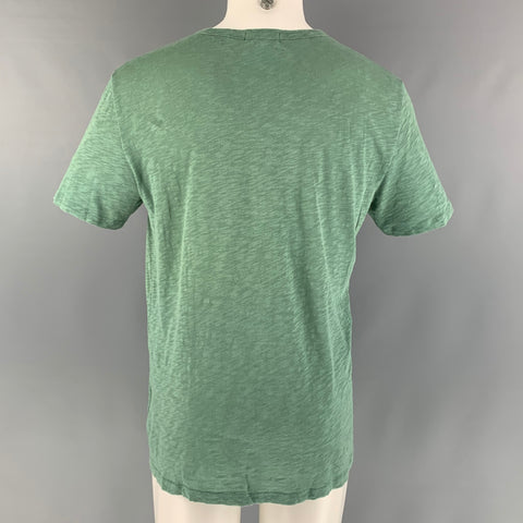 THEORY Size M Green Heather Cotton Short Sleeve T-shirt