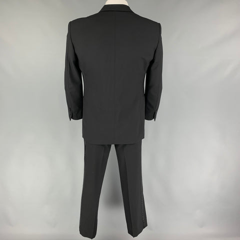 RALPH LAUREN Black Label Size 42 Regular Black Wool Peak Lapel Tuxedo Suit