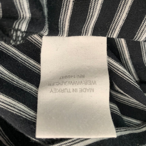 A.P.C. Size M Black White Stripe Cotton Short Sleeve T-shirt
