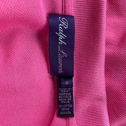 RALPH LAUREN Purple Label Size M Pink Cotton Buttoned Polo