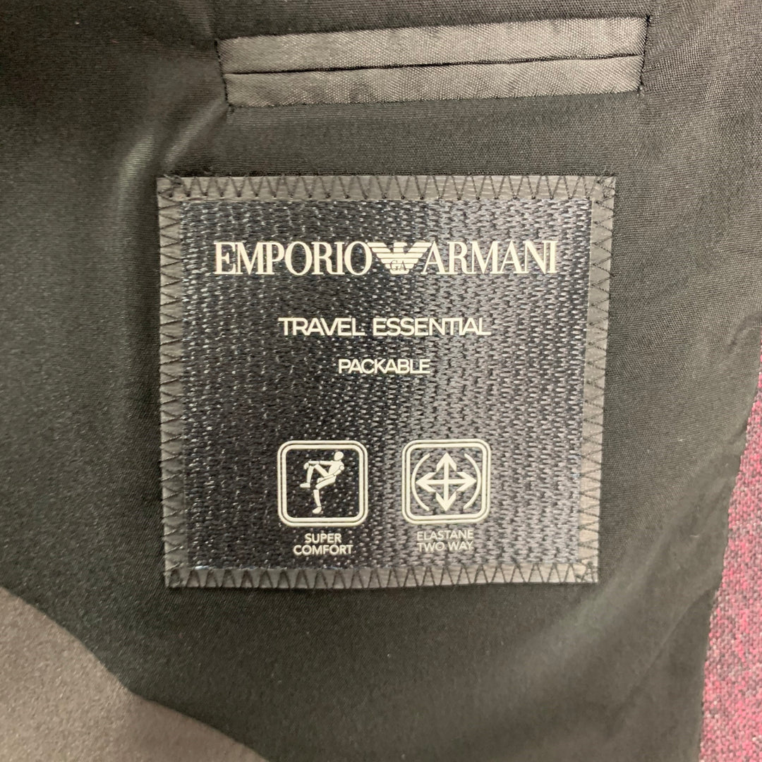 EMPORIO ARMANI Taille 40 Manteau de sport en laine chinée violet