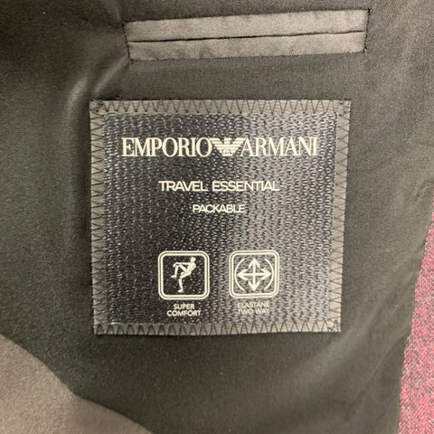 EMPORIO ARMANI Size 40 Purple Heather Wool Sport Coat