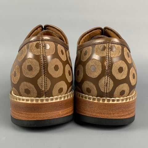MARC JACOBS Size 8 Brown Laser Cut Leather Lace Up Shoes