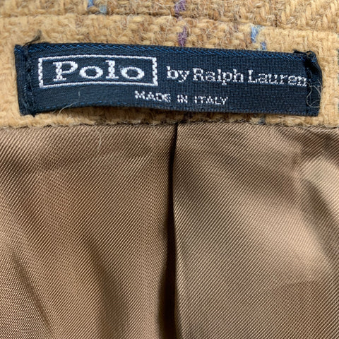 POLO by RALPH LAUREN Size 42 Beige Brown Plaid Single Breasted Sport Coat