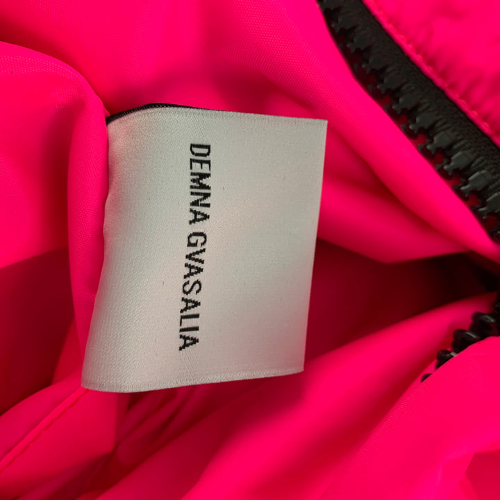 VETEMENTS FW 19 Size XS Flou Pink Quilted Polyester Zip Up Puffer Jacket