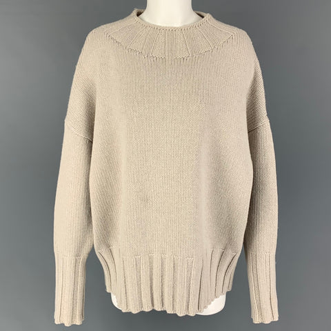 THE ROW Size XS Beige Knitted Oversized Sweater