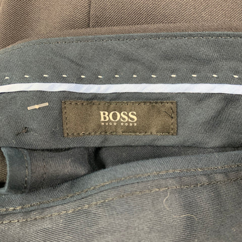 BOSS by HUGO BOSS Size 30 Navy Wool Flat Dress Pants