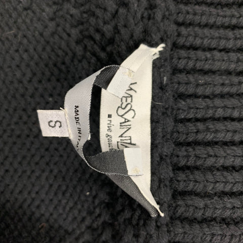 YVES SAINT LAURENT Black Knitted Size S Lana Wool Toggle Closure Cardigan
