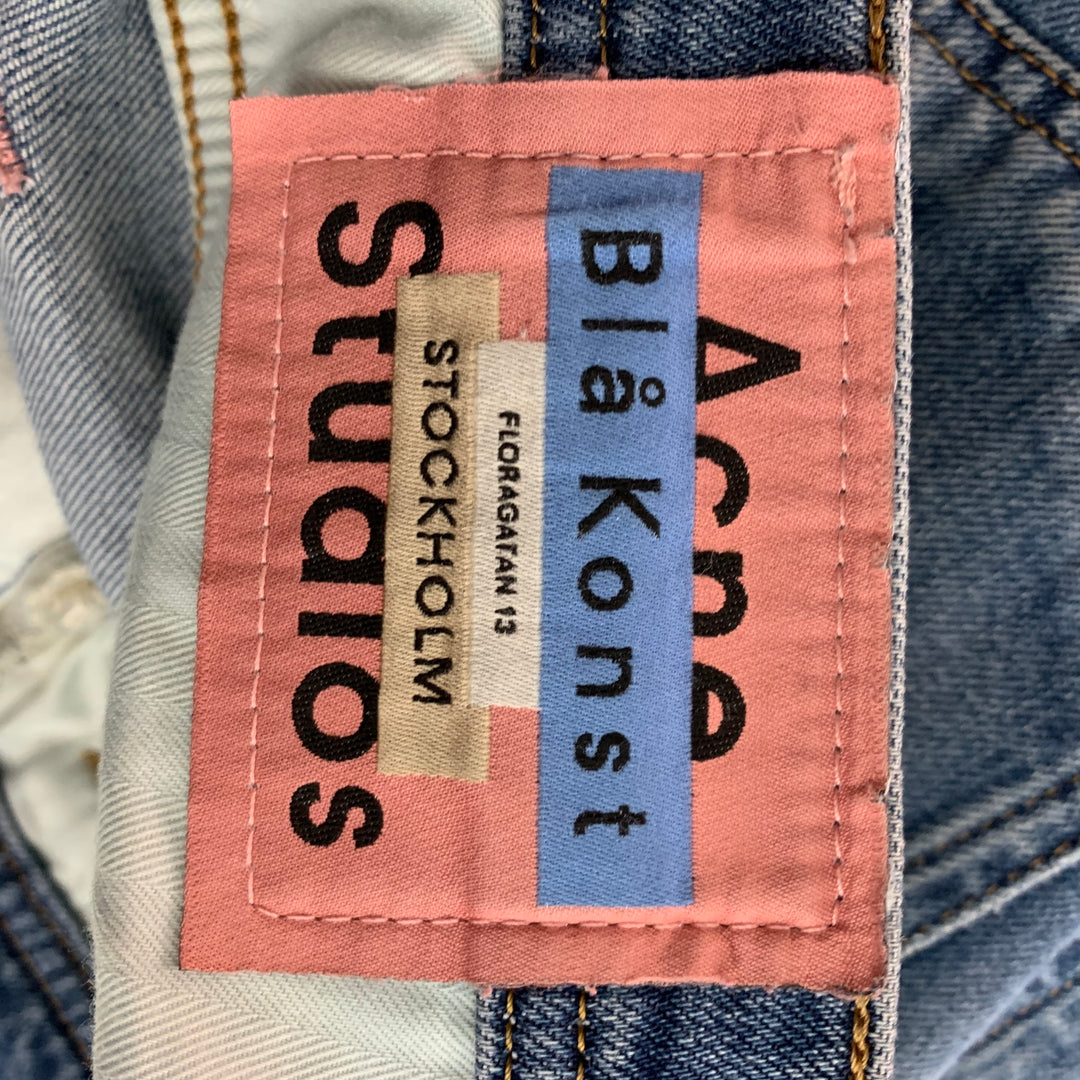 ACNE STUDIOS Size 34 Blue Washed Cotton Slim Jeans