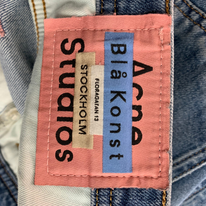 ACNE STUDIOS Size 34 Blue Washed Cotton Slim Jeans