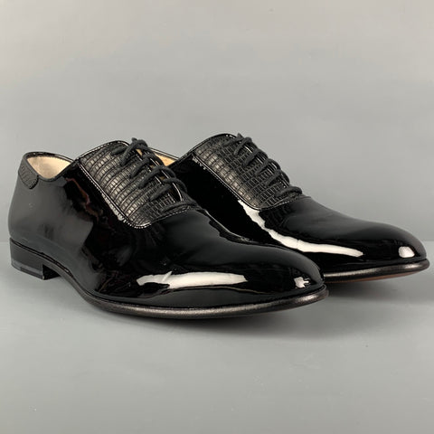 PAUL ANDREW Size 10 Black Leather Lace Up Shoes