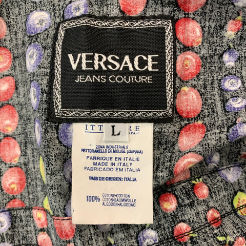 VERSACE JEANS COUTURE Size L Black Red Dots Cotton Vest