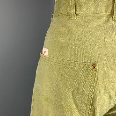 CHIMALA Size 26 Lime Green Cotton / Linen High Waisted Jeans