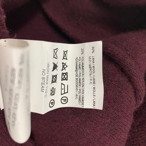 BARENA Taille 42 Manteau boutonné en laine texturée / polyamide bordeaux