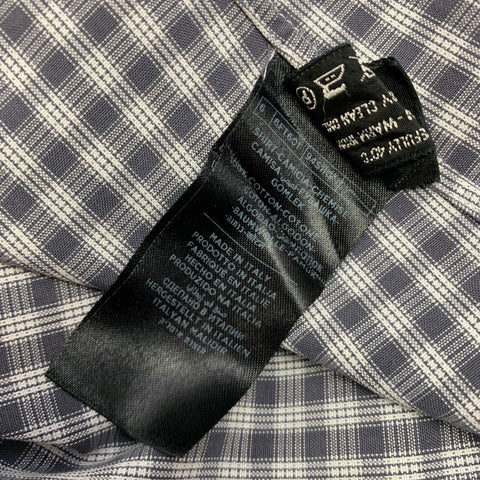 TOM FORD Size XL Grey & White Plaid Cotton Button Up Long Sleeve Shirt