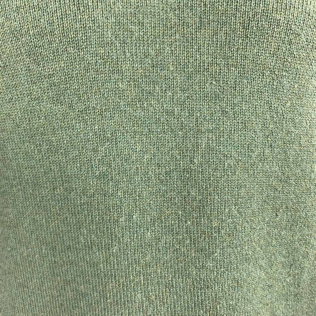 BALLANTYNE Size XL Moss Green Cashmere V-Neck Sweater Vest
