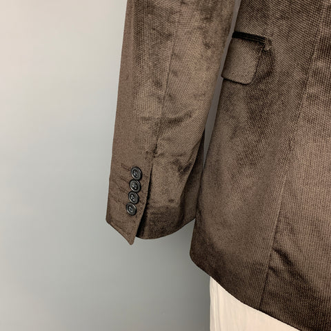 DOLCE & GABBANA Size 42 Regular Brown Velvet Cotton / Viscose Sport Coat